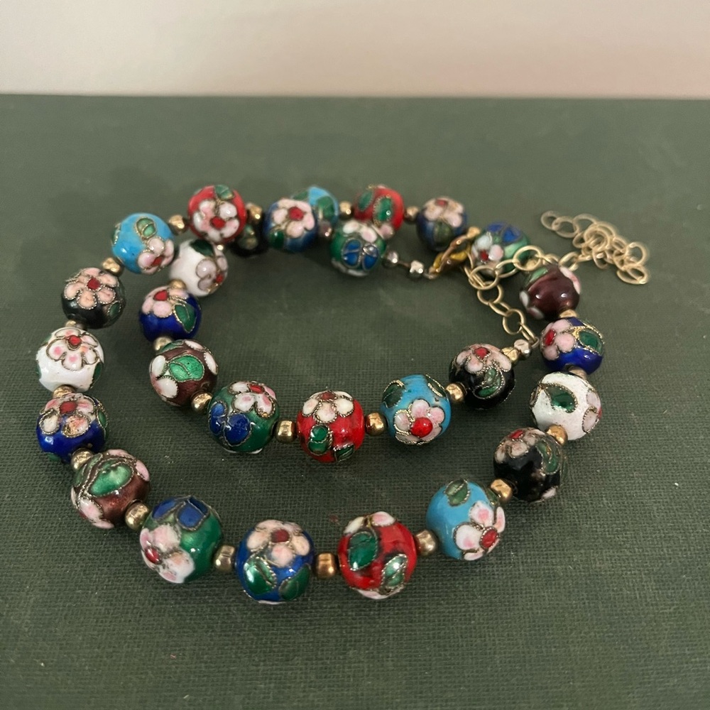 Cloisonné Bead Necklace